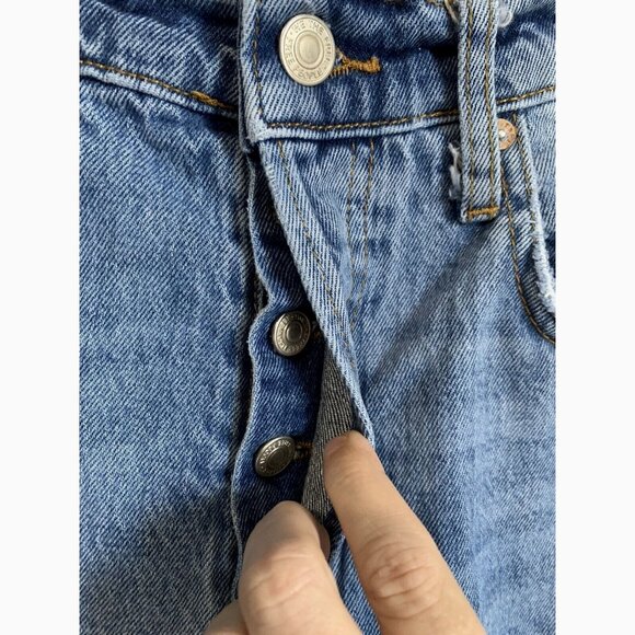 FREE PEOPLE Women’s Stella High Rise Skinny Jeans Size 28 Button Fly Raw Cut Hem - Picture 8 of 11